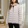 thumbnail image 4 of Women's Puffer Jacket Lightweight down Quilted Zip up Slim Winter Coat for Women with Hood & Pockets (XL, Gray), 4 of 6