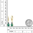 thumbnail image 2 of Gem Stone King 18K Yellow Gold Plated Silver Green Malachite and Blue Created Sapphire Dangle Earrings for Women with Lab Grown Diamond (5.53 Cttw, Oval 9X7MM), 2 of 3