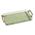 thumbnail image 1 of Bandeja decorativa plato comida desayuno antideslizante elegante 12,2x7,87 pulgadas bandeja rectangular de Perfume con asas plato para mesa de centro transparente Gloria bandeja de servir, 1 of 5