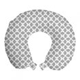 thumbnail image 1 of Abstract Travel Pillow Neck Rest, Simple and Traditional Layout of Flower-Like Curves on a Plain Background, Memory Foam Traveling Accessory Airplane and Car, 12", Dimgray and White, by Ambesonne, 1 of 2