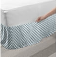 thumbnail image 2 of Trellis Bed Skirt, Lattice Like Pattern Chain Nostalgic Monochrome Old Fashioned Tile Design, Elastic Bedskirt Dust Ruffle Wrap Around for Bedding Decor, 4 Sizes, Pale Blue White, by Ambesonne, 2 of 2