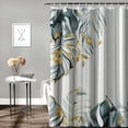 thumbnail image 2 of Orinice Blue Tropical Leaves Shower Curtain Palm Leaf Jungle Botanical Watercolor Banana Monstera Plant Summer Abstract Modern Natural Aesthetic Art Bath Curtain with Hooks 60x72, 2 of 7
