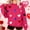 Hot Pink, variant on Women Sweatshirt, Women Crew Neck Sequined Heart Print Sweatshirt Long Sleeve Top, No Hood Pullover for Casual, Everyday, and Seasonal Wear, Comfortable and Fashionable