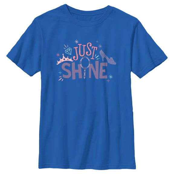Boy's Cinderella Just Shine Graphic Tee Royal Blue Large