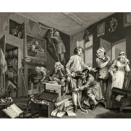 Take A Pic The Rakes Progress The Young Heir Takes Possession Of The Misers Effects From The Original Picture By Hogarth From The Works Of Hogarth Published London 1833 Canvas Art - Ken Welsh Design Pics (16 x ()