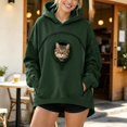thumbnail image 2 of Hoodie with Cat Pouch Holder Sweatshirt Large Pocket Pullover Shirt Kangaroo Pocket Dog Sweatshirt Unisex Oversized Fit Pet Rest Holder,Zip Front Pet Pouch Sweatshirt Green,&nbsp;Size L by Awwp, 2 of 9