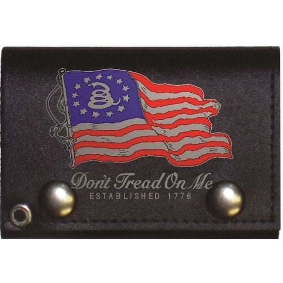 American Flag Don't Dont Tread on Me Leather Wallet with Chain Biker Wallet