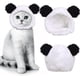 thumbnail image 2 of Lindo disfraz de gato, gorro cálido de oso para gato, gorro ajustable suave y pequeño para mascotas, gorro de oso para gato, cachorro, perro (blanco y negro), 2 of 4