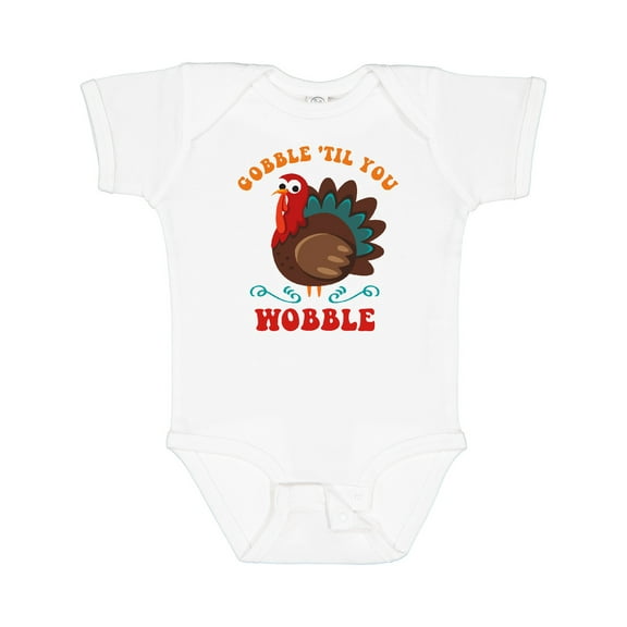 Inktastic Gobble Wobble Turkey Boys or Girls Baby Bodysuit
