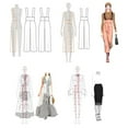 thumbnail image 2 of Fashion Illustration Rulers Sketching Templates Ruler Sewing Humanoid Patterns Design Clothing Measuring,Combination, 2 of 8
