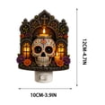 thumbnail image 3 of Halloween Decorations Indoor, Plug In Skull Night Light, Day of The Dead Acrylic Wall Lamp, Warm Glow for Home, Bedroom, Corridor, Holiday Gift Idea, 3 of 6
