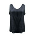 thumbnail image 4 of Timegard Sequin Tops for Women Sparkly V Neck Tank Tops Fitting Solid Color Sleeveless Party Club Tee Shirts, 4 of 5