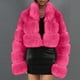 thumbnail image 2 of Abrigo de Piel Sintética Para Mujer Chaqueta Cálida Invierno Sólido Cuello en V Prendas de Abrigo Odeerbi  ODB178537, 2 of 5