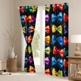 thumbnail image 3 of Homewish Kawaii Bow Blackout Curtains Set of 2 (52x84 Each),Cute Cartoon Bowtie Window Curtains,Multicolor Bowknot Curtains and Drapes For Girl Teens,Super Cozy Room Decor, 3 of 6
