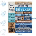 thumbnail image 6 of Sweet 16 Gifts for Girls Throw Blanket 16 Year Old Girl Gifts for Birthday Best 16th Birthday Gift Ideas Flannel Fleece Blanket (16th Birthday Gifts-Blue, 80" x 60"), 6 of 6
