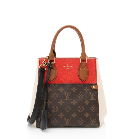Pre-Owned Louis Vuitton Calfskin Monogram Canvas Fold Tote PM