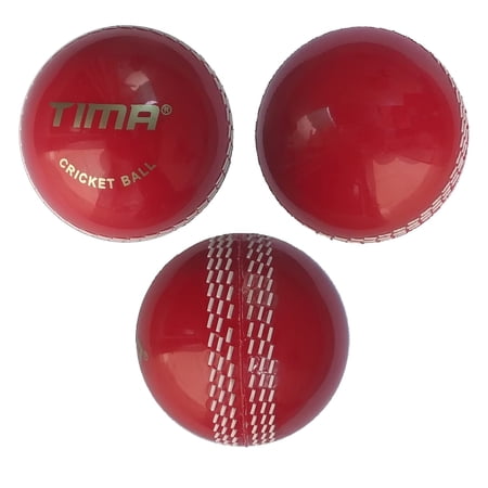 Tima Sports Fun Poly Hard Synthetic Red Cricket Ball (Red Pack Of 3)