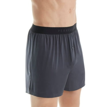 Men's Perry Ellis 163009 Luxe Solid Boxer Short (Charcoal M)
