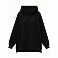 thumbnail image 6 of Kezqiaxn Women's Long Sleeve Hoodie with Pockets Fall Casual Side Slit Pullover Sweatshirt for Women Fashion Clothing Black S, 6 of 7