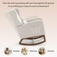 thumbnail image 3 of Rocking Chair Nursery Glider Chair with Foot Rest, Nursery Rocking Chairs with Rubber Wood Legs Side Pocket, Nursing Chair, Accent Rocker Arm Chair for Baby Bedroom, Living Room, 3 of 6