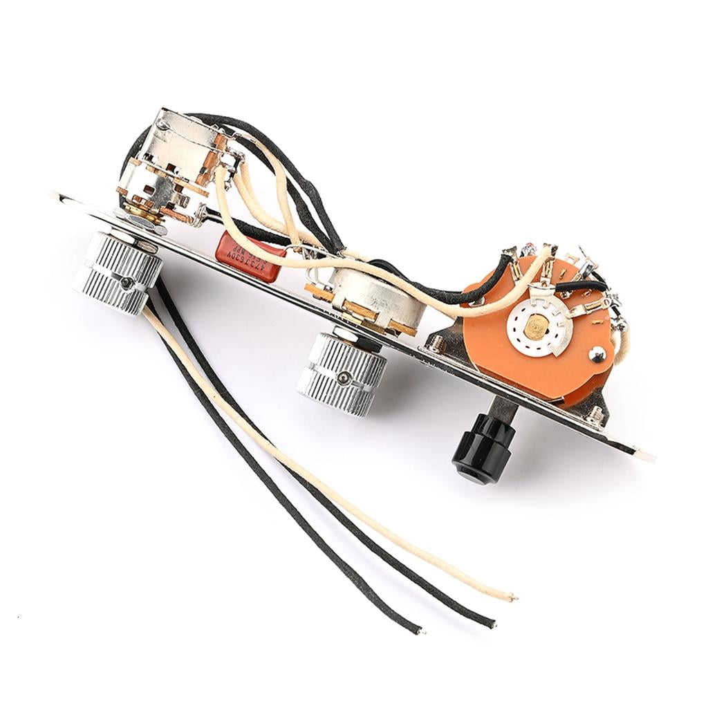 Yihuala Prewired Guitar Control Plate 3 Way Loaded Control Plate with Knob for Electric Guitar Playing Parts