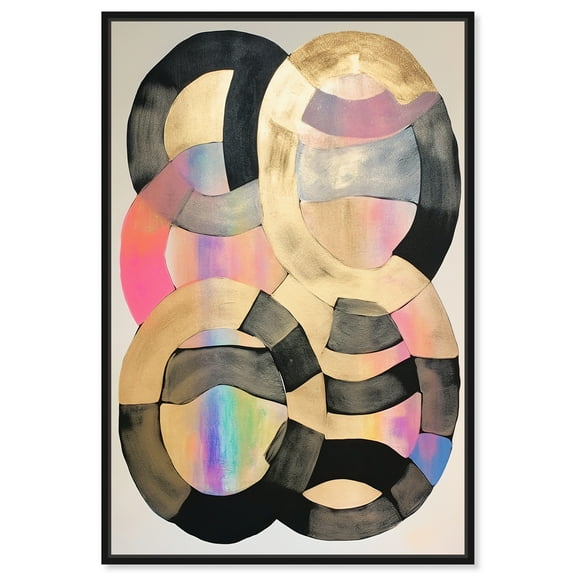 Everyone Hugged Retro Modern Abstract Canvas Wall Art by Art Remedy, Black Floater Frame, 10"x15"