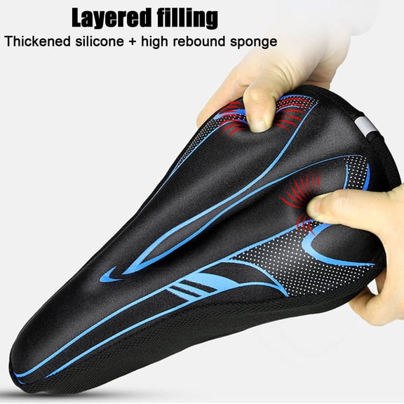 Bike Seat Cushion,Mountain Bike Seat,Soft Cushion Waterproof Bicycle Seat,Comfort Bike Seat for Women and Men,Bicycle Saddle for Exercise Mountain Road Bike Bike Accessories(12*8IN)
