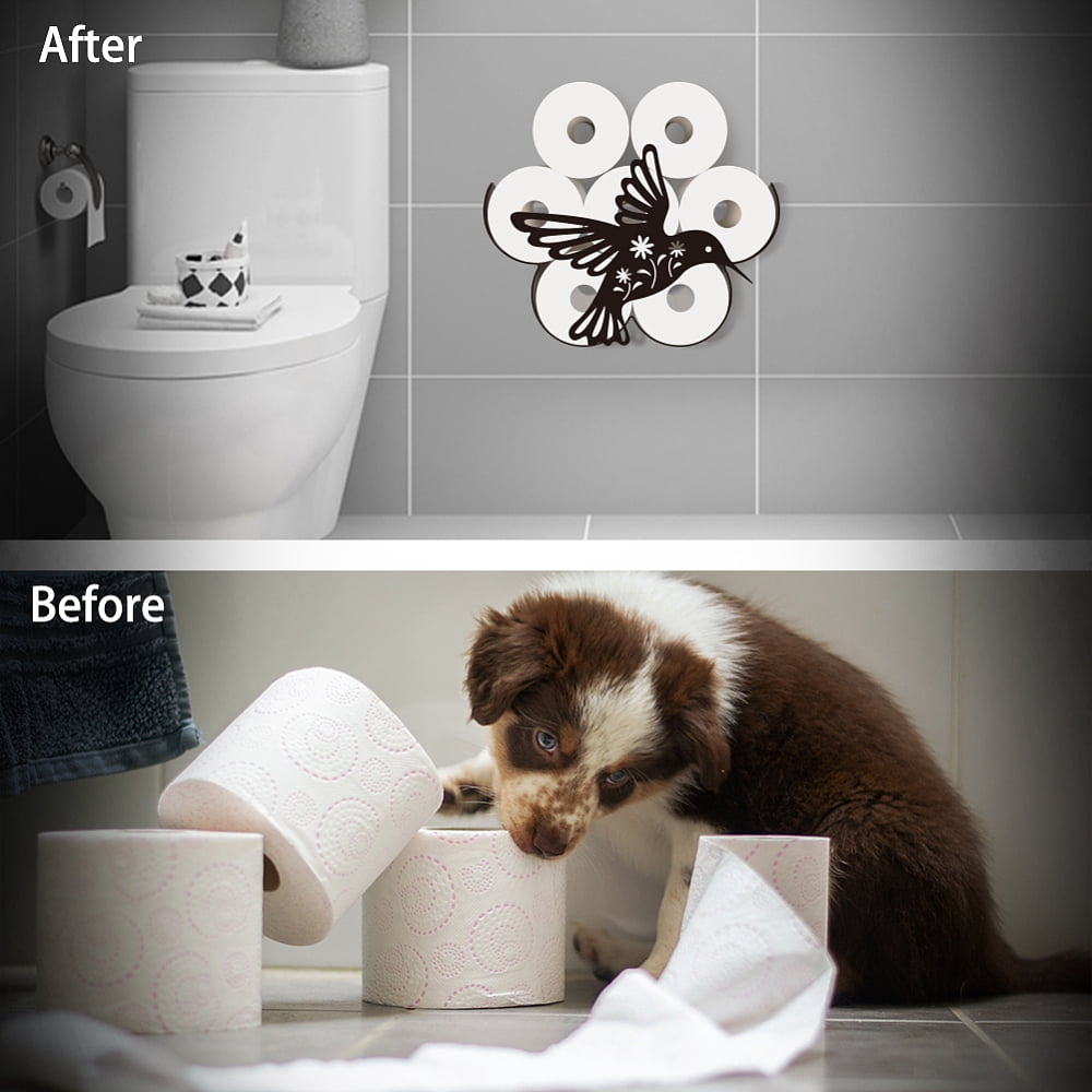 Hummingbird Toilet Paper Holder Funny Hummingbird Decorative Toilet Paper Storage Extra 8 Rolls Hummingbird Flower Metal Freestanding Toliet Paper