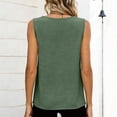 thumbnail image 5 of LNWUY Women Tank Tops Ruched Shoulder Dressy Blouse Business Casual Outfits Sleeveless V Neck Shirt Beach Vacation Clothes Green S, 5 of 6