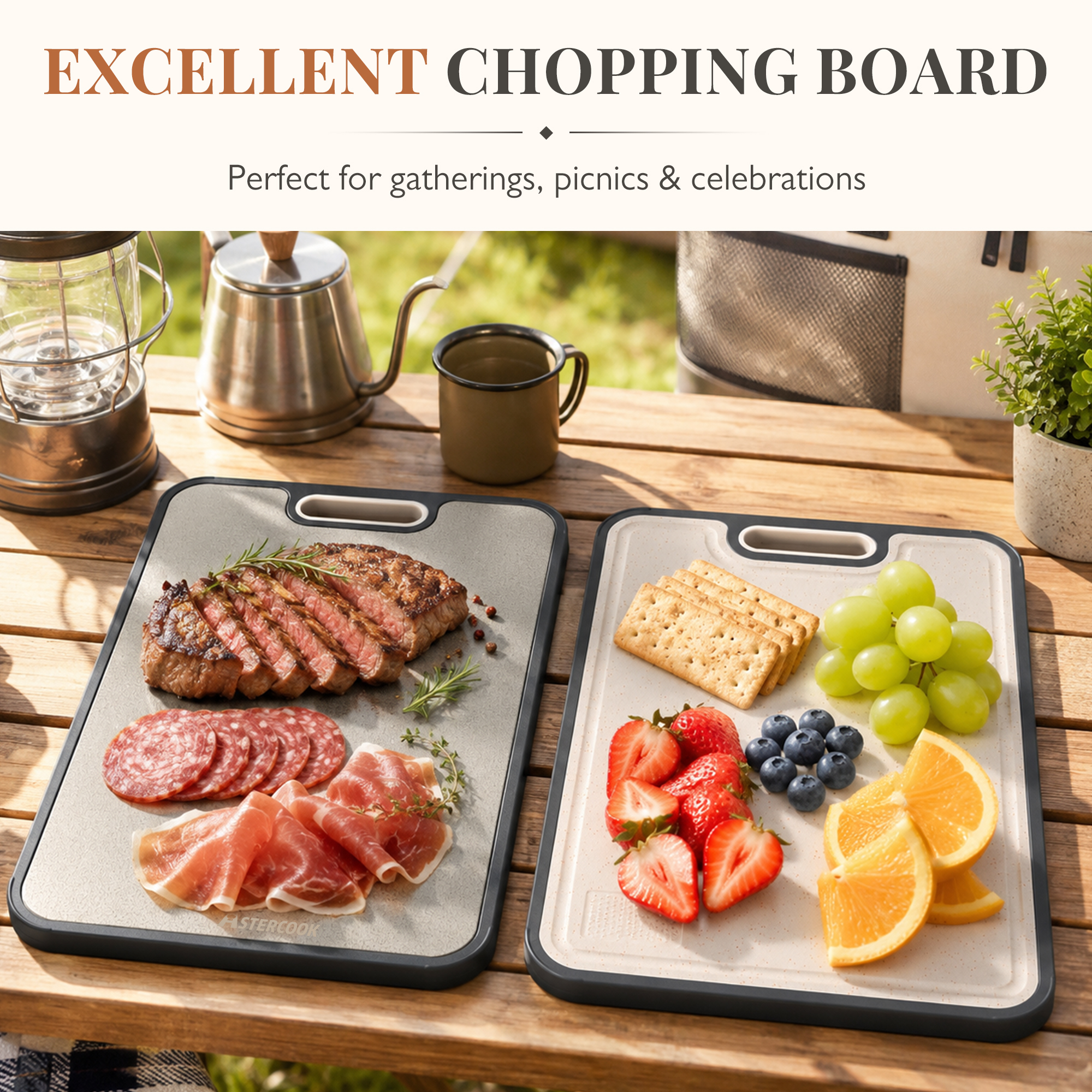 Astercook Titanium Dual-Sided Cutting Board, Gray photo 6