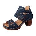 thumbnail image 3 of Womens Sandals Dressy Ankle Strap Block Heels For Women Classic Chunky Heels For Work, 3 of 9