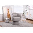 thumbnail image 4 of Swivel Barrel Chair, Upholstered Swivel Cuddle Accent Sofa Chairs for Living Room, Comfy 360 Degree Modern Round Swivel Armchair for Bedroom, Office, Hotel (Grey, Faux Fur), 4 of 9