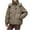 Khaki, variant on Sokhug Women's Winter Warm Puffer Jacket Hooded Baggy Zip Up Short Quilted Jacket Outerwear Black