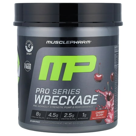 MusclePharm Pro Series Wreckage™, Pre-Workout, Cherry Slush, 15.5 oz (440 g)