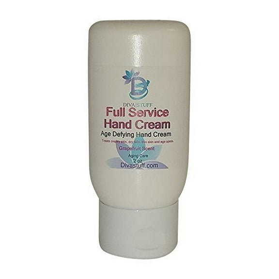 Full Service Age Defying Hand Cream for Crepey Skin, Age Spots, Thinning Skin, and Dry Skin - Grapefruit Scent By Diva Stuff