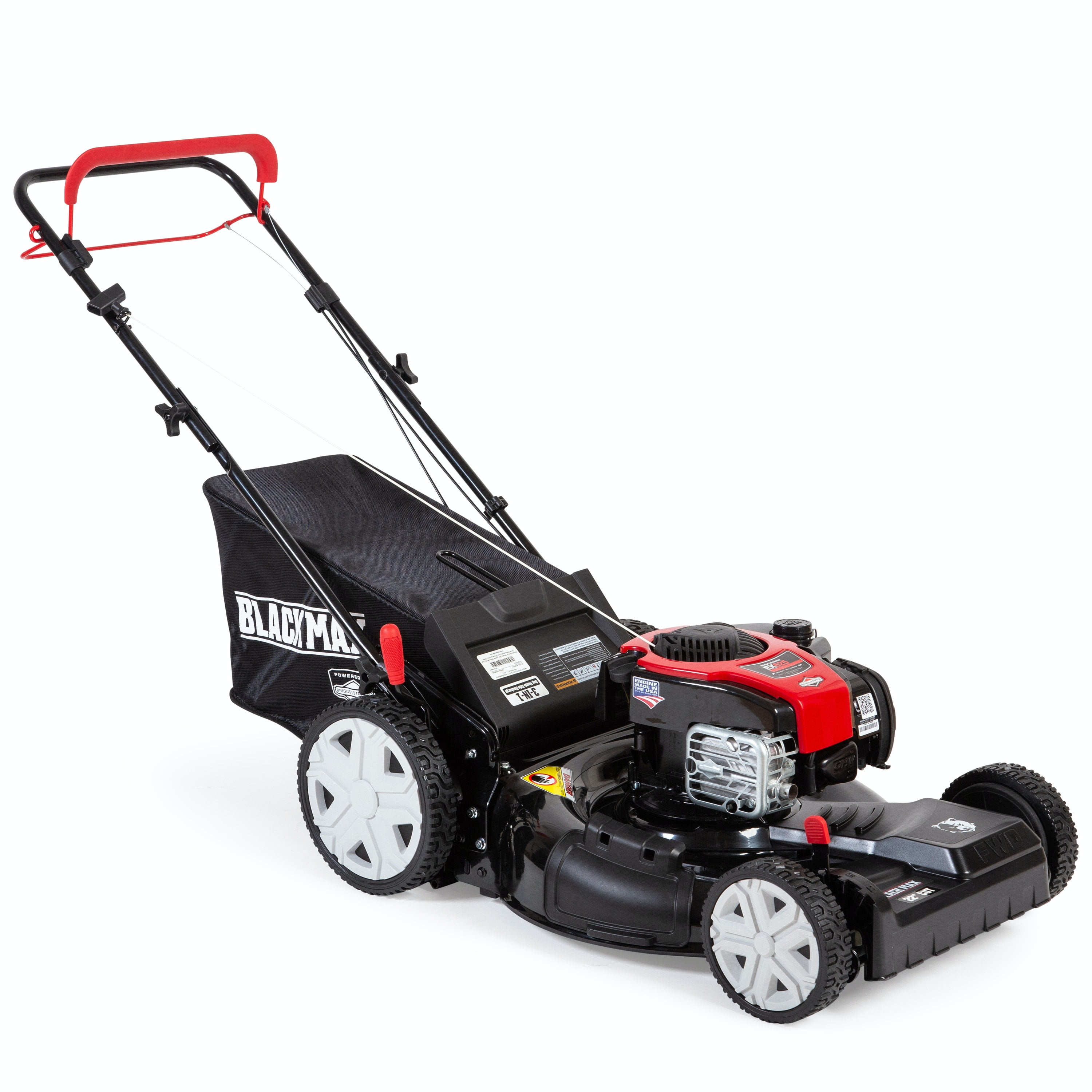 Black Max 22inch 150cc Self Propelled Gas Mower with High Rear Wheels