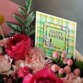 thumbnail image 3 of 3drose, Image of Bunny with Chocolate Bunny Leaning on Egg Frame, Happy Easter, 6 Greeting Cards with Envelopes, 3 of 7