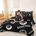 thumbnail image 3 of Castle Fairy Sport Basketball King Bedding 7pcs, Minimalist Ball Pattern King Bed in a Bag, Black White,Black Reversible, 3 of 7