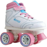 Angle View: Chicago Skates Girls' Quad Roller Skates White, Pink, Teal Sidewalk Skates, Size J12
