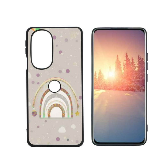Boho-rainbow-3 Phone Case, Degined for Motorola Edge Plus 2022 Case Men Women, Flexible Silicone Shockproof Case for Motorola Edge Plus 2022