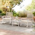 thumbnail image 2 of SONGMICS HOME Sencillo Collection Outdoor Steel 3 piece Rocking Chair Set, Bone Color, 2 of 6
