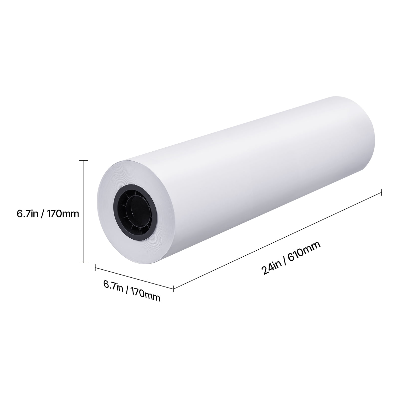 KFFKFF Broad Dimension Paper, 24 inches by 500 feet Drafting Paper, Dual Rolls of CAD Bond with 3-inch Core, 20 LB Bond Paper Rolls, Suitable for CAD Sketches, Engineering Blueprints
