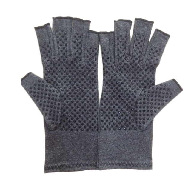 EeaseMX Guantes unisex para artritis, antideslizantes, con dedos abiertos para tendinitis y túnel carpiano, talla S (gris)