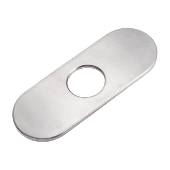 Uxcell 6 Inch Sink Hole Cover, Deck Plate Escutcheon for Bathroom or Kitchen Sink Faucet, Oval, Brushed Silver