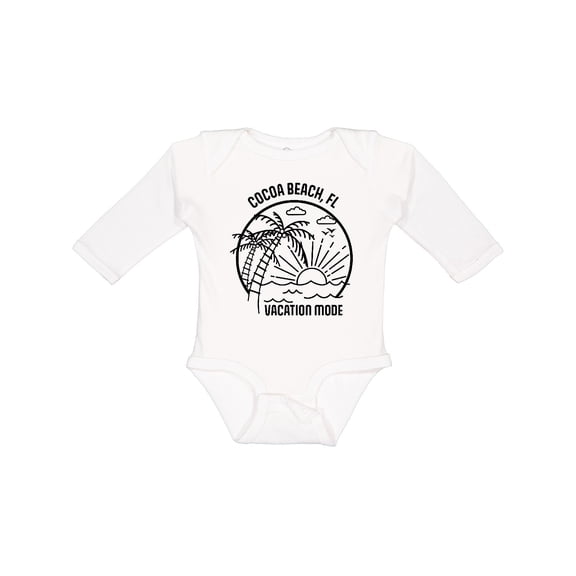 Inktastic Summer Vacation Mode Cocoa Beach Florida Boys or Girls Long Sleeve Baby Bodysuit
