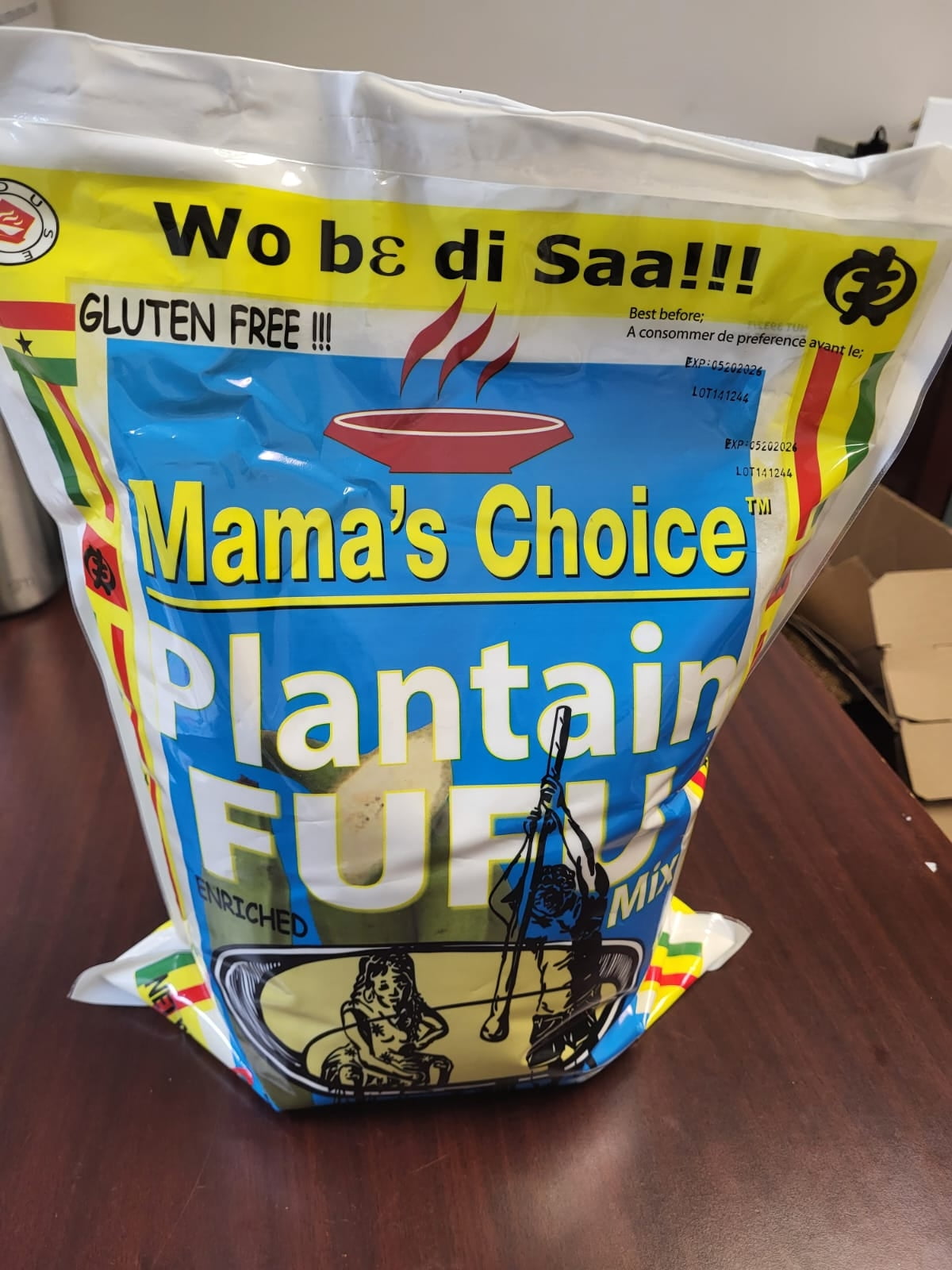 Mama’s Choice plantain Fufu Mix 144 oz (4.08kg) Gluten Free