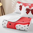 thumbnail image 4 of Manfei Fashion Classic Leopard Bow Quilt Full,Watercolor Cream Drip Full Bedspread Sets,3pcs,1 Coverlet and 2 Pillowcases, 4 of 7