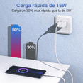 thumbnail image 2 of Cargador Universal Usb 3 Am con Cable Tipo C 3.0 1hora Blanco BLOOSOM, 2 of 4