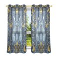 thumbnail image 6 of Yayeee Window Curtains Set of 2 for Living Room Light Filtering 63"x42", Yellow Forest Pattern, 6 of 7