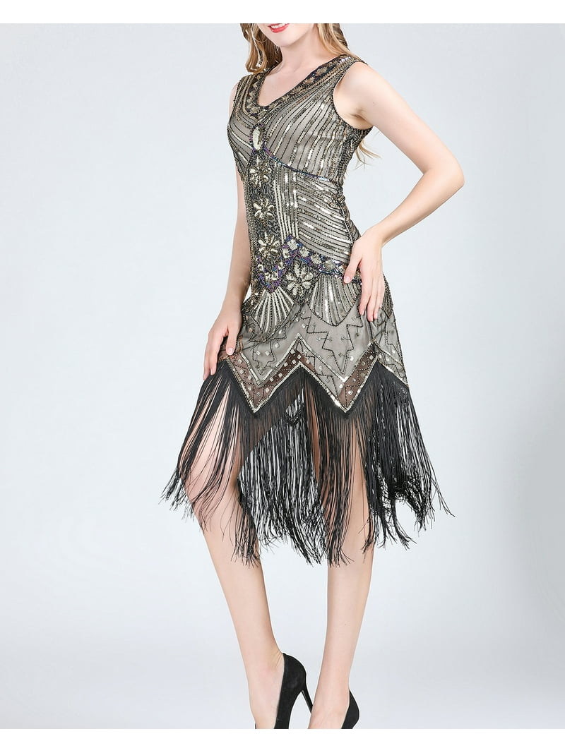 Sequin Beaded Embellished 1920 20'S Flapper Girl Gatsby Dresses Style Gold - Walmart.com Sequin Beaded Embellished 1920 20'S Flapper Girl Gatsby Dresses Style Gold - Walmart.com